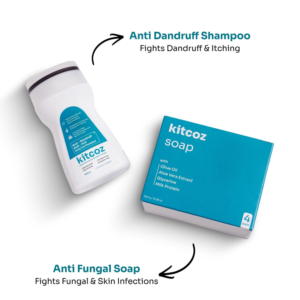 Kitcoz Anti Fungal Skin & Dandruff Control Combo | Fungal Protection, Itch Relief & Flake Control | 